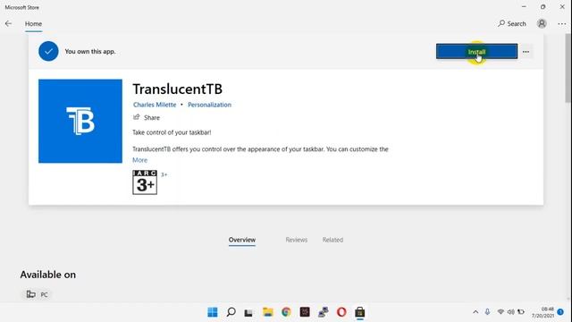 Set Transparent Windows 11 Taskbar смотреть онлайн