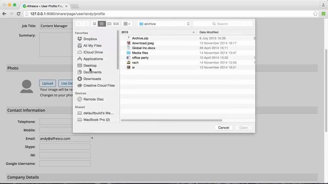 Alfresco 5.1 - Updating your Alfresco profile смотреть онлайн
