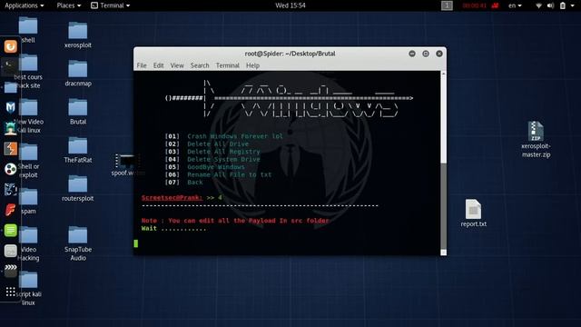 KALI LINUX Virus Windows Delete File System смотреть онлайн