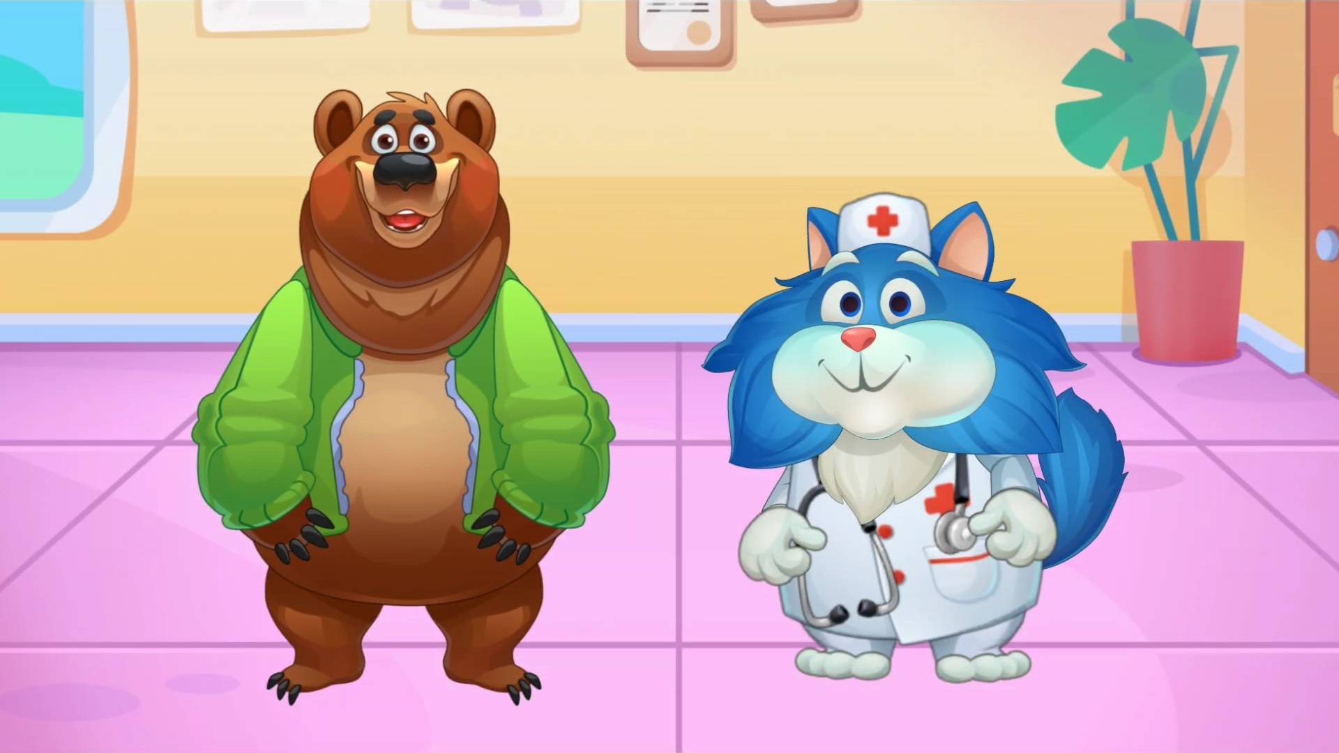 Кот Пломбир лечит медведя | Мультфильм Больница для детей смотреть онлайн