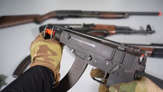 Blowback Airsoft Gun - AK47 - Mac10 - Vz61 - Double-Barreled Shotgun - Realistic Toy Guns Collectio смотреть онлайн