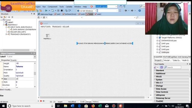 TUTORIAL MEMBUAT APLIKASI STOK BARANG EMBARCADERO DELPHI XE DAN MS ACCESS FORM MENU UTAMA PART 4 смотреть онлайн