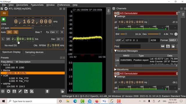 RTL-SDR for AIS on SDRangel & OpenCPN смотреть онлайн
