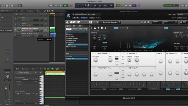 Logic Pro and Native Instruments Razor Vocoder смотреть онлайн