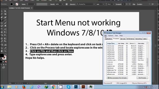 Start Menu not working Windows 7/8/10 !? (Solved) смотреть онлайн