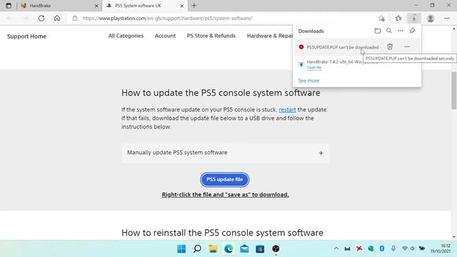 How to download insecure Internet files (PS5 system software update) to Windows 11 смотреть онлайн