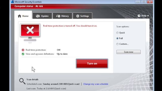 How to turn on Microsoft security essentials real time protection смотреть онлайн