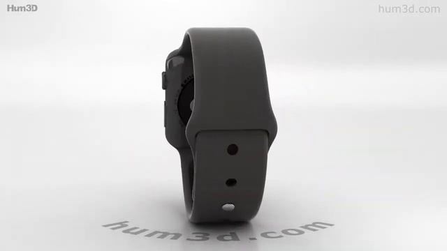 Apple Watch Edition Series 3 38mm GPS Gray Ceramic Case Gray/Black Sport Band 3D model by Hum3D.com смотреть онлайн