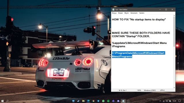 "NO STARTUP ITEMS TO DISPLAY" Windows 10 FIX смотреть онлайн