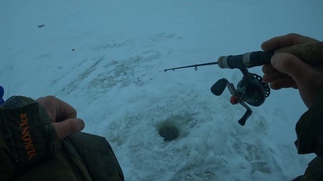 Ветер на рыбалке дул от души, видимость нулевая, но берша все равно поймал на блесну Алтынка. смотреть онлайн