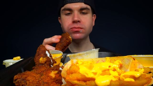 Dave’s Hot Chicken Mukbang | ASMR VIRAL Hot Fried Chicken & Cheese Fries смотреть онлайн