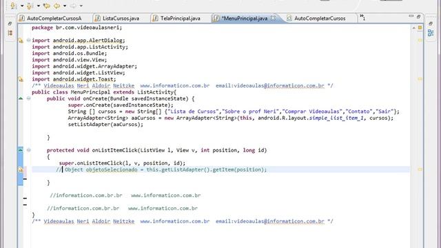 aula 4035 android - Criando um Menu Principal com ListActivity e chamando Telas.avi смотреть онлайн