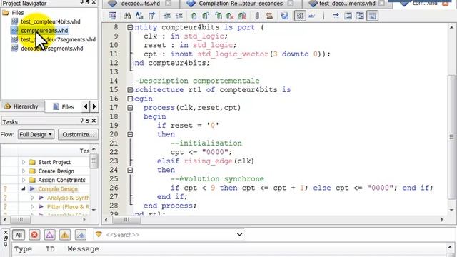 Altera Quartus II : Exemple de projet hiérarchique. Partie 3 : le compteur 4 bits смотреть онлайн