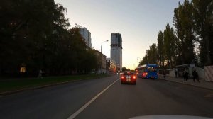 Из Мещанского района в южное Медведково. На машине по улицам вечерней Москвы.