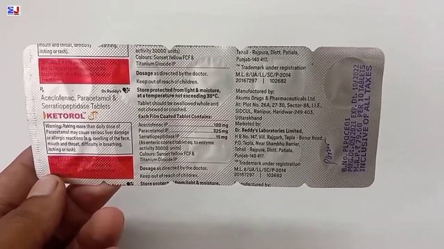 Ketorol Sp Tablet | Aceclofenac Paracetamol & Seratiopeptidase Tablet uses | Ketorol sp tablet uses смотреть онлайн
