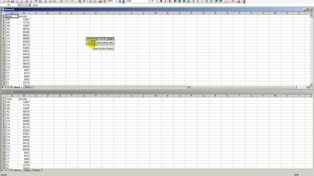 Excel - Compare two windows side by side.wmv смотреть онлайн