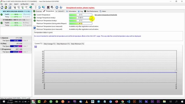 فحص الهارد باستخدام Hard disk Sentinel | العمر- عدد ساعات العمل - درجة الحرارة. смотреть онлайн