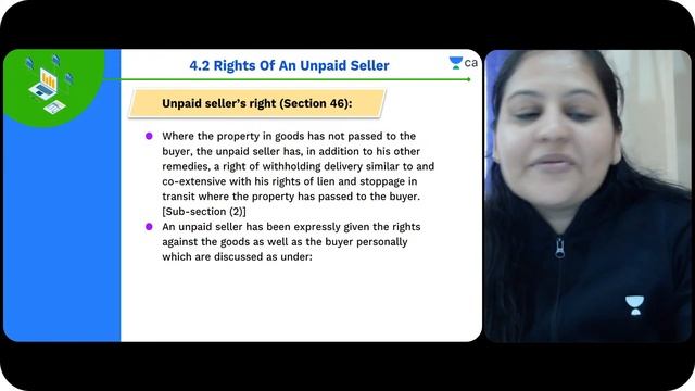 L3: Sale of Goods Act, 1930 | Unpaid Seller Duties | Unit 4 | CA Foundation | Law | Swati Agrawal смотреть онлайн