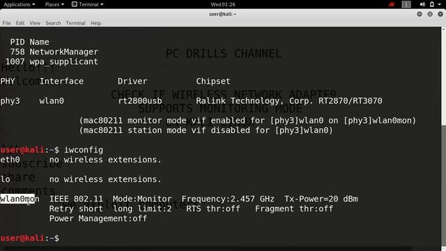 Check If Network Adapter Supports Monitoring Mode on Kali | PC Drills смотреть онлайн