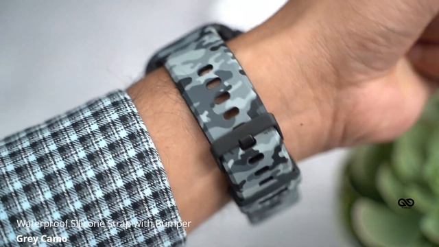 Grey Camo Waterproof silicone strap with bumper for Apple Watch 40/44/45mm смотреть онлайн