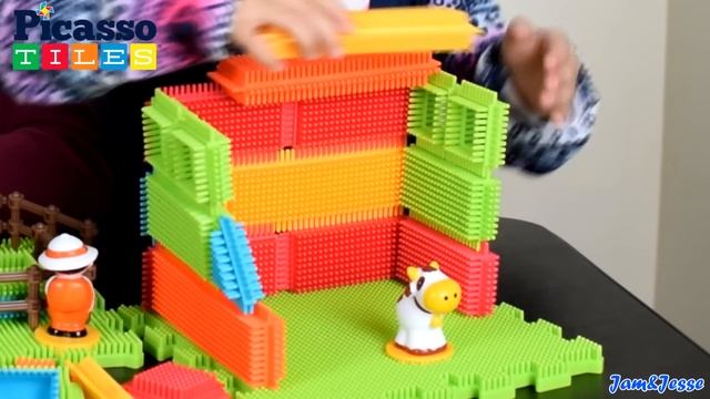 Picasso Tiles PTB100 Bristle Shape 3D Building Block Farm Set | Review By: Jam&Jesse смотреть онлайн