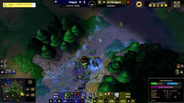 WC3 ｜ LB Round 2 ｜ [UD] Happy Vs Lin Guagua [ORC] ｜ B Cup Season 13