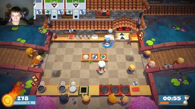 Overcooked 2! Пережаренный 2! Первый взгляд! Пожар на кухне!! смотреть онлайн