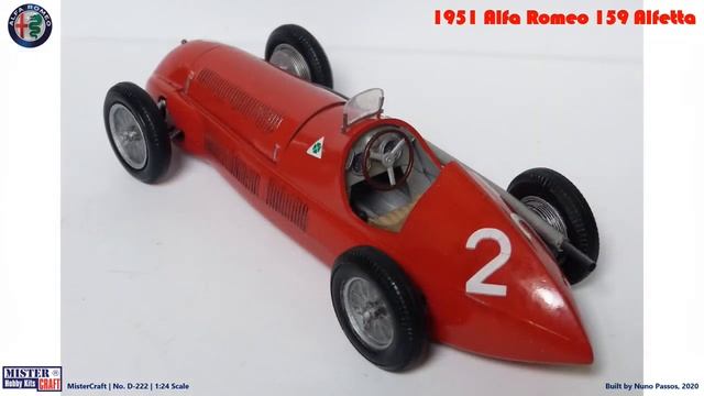 1951 Alfa Romeo 159 Alfetta, MisterCraft No. D-222 1:24 Scale Model Kit Build