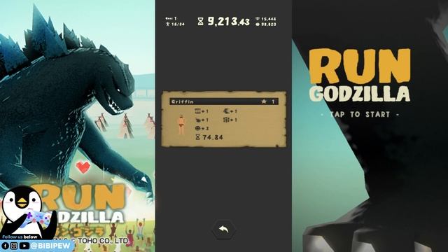 RUN GODZILLA - New Godzilla mobile game by TOHO Games ラン ゴジラ Gameplay Godzilla Idle racing game смотреть онлайн