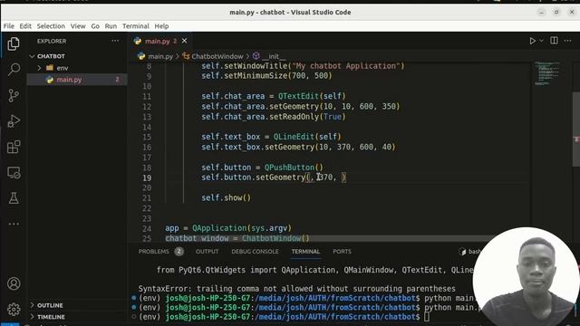 Building a desktop GUI chatbot using PyQt6 and openai. смотреть онлайн