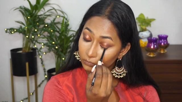 COPPER SULTRY GLAM FESTIVE NAVRATRI MAKEUP 💄 | Dusky Indian skintone | смотреть онлайн