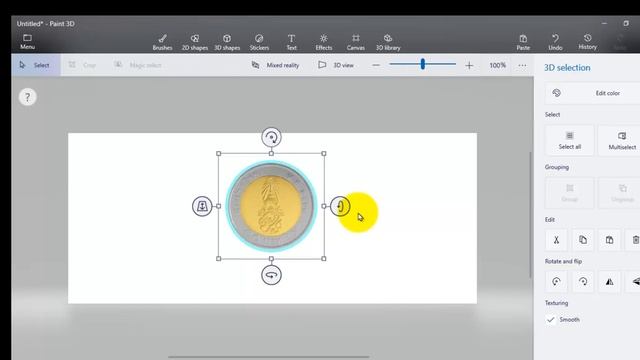 สอนทำเหรียญ3D ทำภาพสามมิติด้วย Paint 3D смотреть онлайн