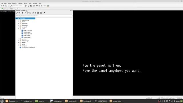 Move Session Manager Panel from left to right in SecureCRT 9 on Linux. смотреть онлайн