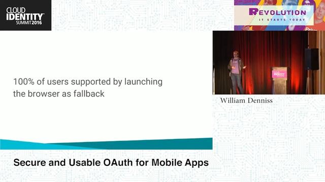 CIS 2016- Wednesday, June 7- Secure and Usable OAuth for Mobile Apps- William Denniss смотреть онлайн