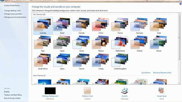 How to Change the Theme of your Windows 7 Desktop смотреть онлайн