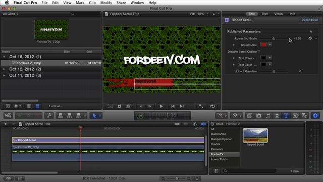 FREE FCPX Title (Lower Third) - Ripped Scroll for Final Cut Pro X смотреть онлайн