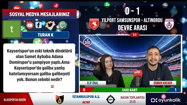 Samsunspor 2-2 Altınordu Canlı Yayın ᴴᴰ смотреть онлайн