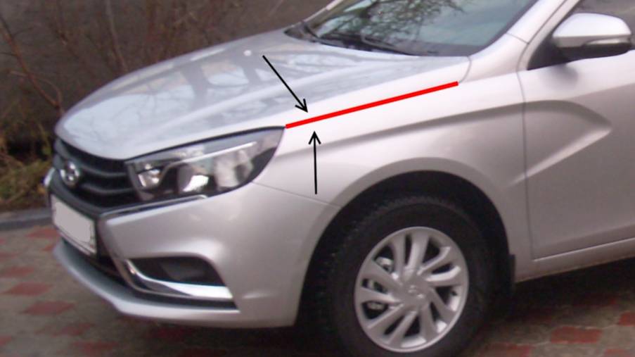 Lada Vesta. Уменьшение зазора капота. смотреть онлайн