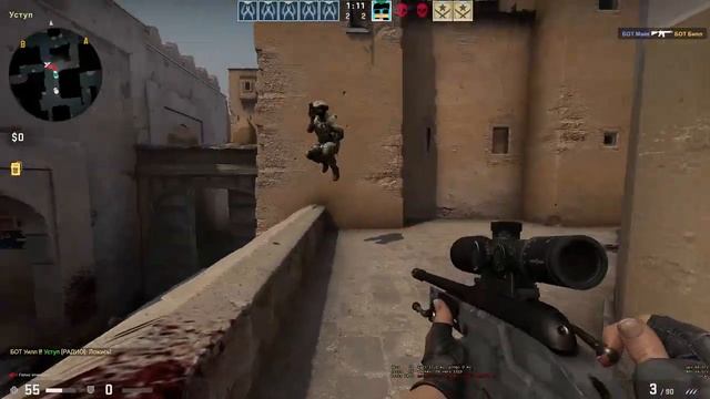 БОТЫ БЕГУТ ОТ МОЕЙ ПУШКИ или как я играю в CS:GO против ботов #1 смотреть онлайн