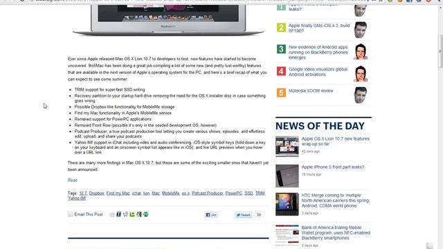Apple Mac OS X Lion 10.7 New Features! TRIM Faster SSD, Find My Mac, Dropbox Alternative & More! смотреть онлайн