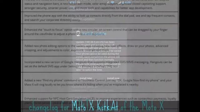 ATT Moto X to Android 4.4 OTA Update Announced смотреть онлайн