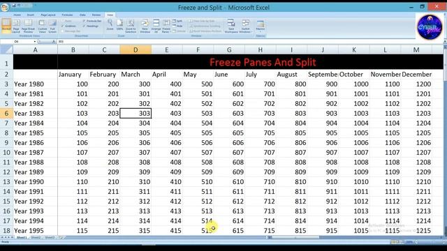 Freeze Panes and Split Window |How to Use Freeze Panes and Split Window in hindi|Cyber world part-1 смотреть онлайн