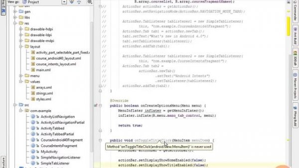 Changing default settings, icons & heading in Android ActionBar | Pluralsight