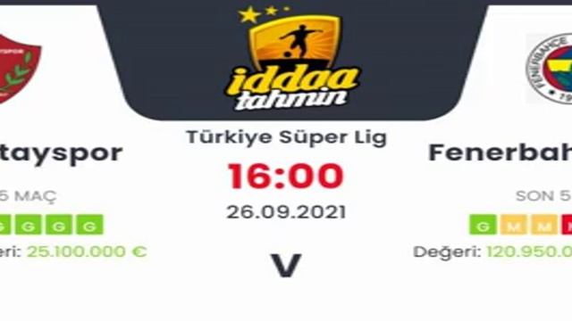 Hatayspor Fenerbahçe İddaa Tahminleri 26 Eylül 2021 #iddaa смотреть онлайн