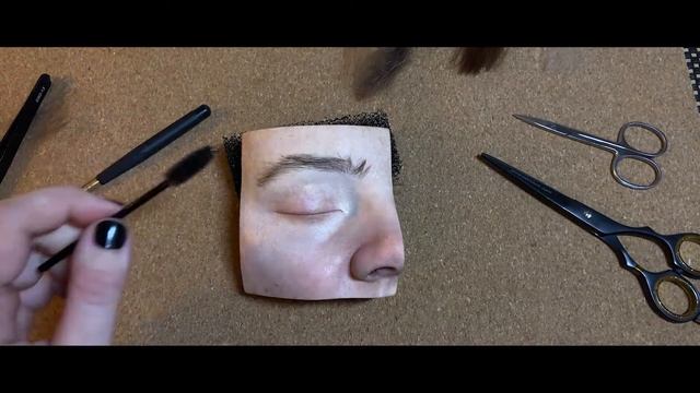 Hairpunching Realistic Brows & Lashes on a Silicone Sculpture смотреть онлайн