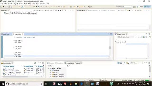 Suma y Resta con CodeWarrior. смотреть онлайн