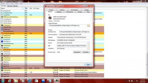 Using Process Hacker 2