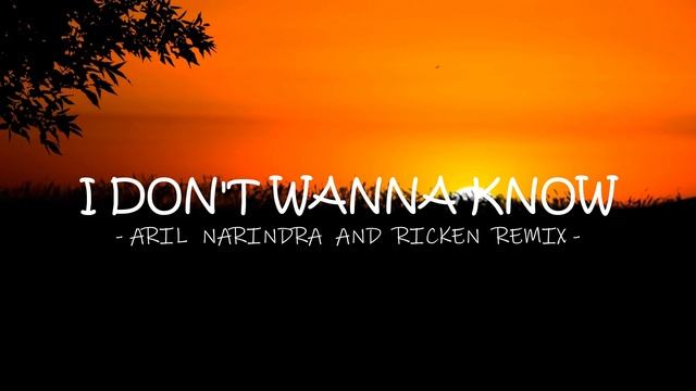 I Don't Wanna Know - Aril Narindra and Ricken Remix (Slow Remix) смотреть онлайн