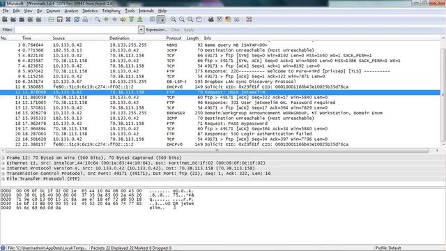 Proof of FTP password is in plain text (capture by Wireshark) смотреть онлайн